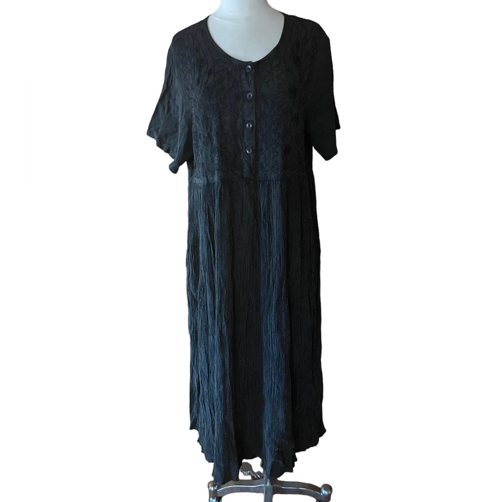 Vintage De Rotchild Floral Embroidered Maxi Dress